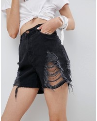 Short en denim noir Asos