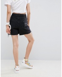 Short en denim noir Asos