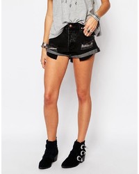 Short en denim noir Lira