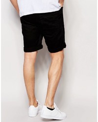 Short en denim noir Pull&Bear