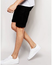 Short en denim noir Pull&Bear