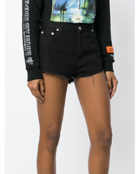 Short en denim noir Heron Preston