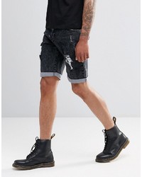 Short en denim noir