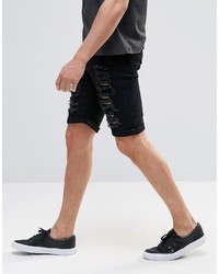 Short en denim noir