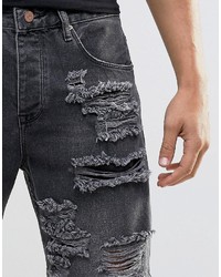 Short en denim noir Asos