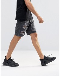 Short en denim noir Asos