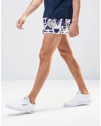 Short en soie géométrique blanc Siksilk