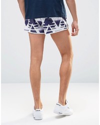 Short en soie géométrique blanc Siksilk