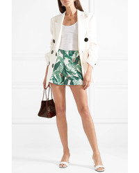 Short imprimé blanc et vert Rachel Zoe