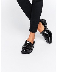 Slippers à franges noirs Glamorous