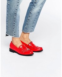 Slippers à franges rouges Glamorous