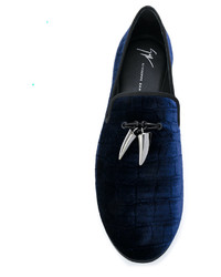 Slippers bleu marine Giuseppe Zanotti Design