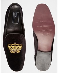 Slippers brodés noirs Asos