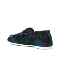 Slippers camouflage bleu marine Tomas Maier