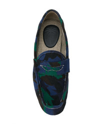 Slippers camouflage bleu marine Tomas Maier