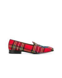 Slippers écossais rouges Gucci