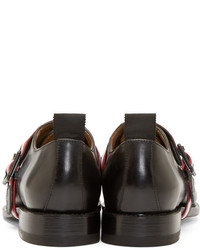 Slippers en cuir à franges noirs Thom Browne