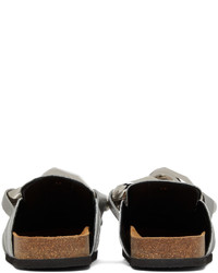 Slippers en cuir argentés JW Anderson