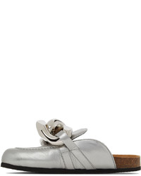 Slippers en cuir argentés JW Anderson