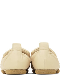 Slippers en cuir beiges Dries Van Noten