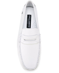 Slippers en cuir blancs Dolce & Gabbana