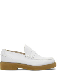 Slippers en cuir blancs Jil Sander Navy