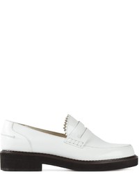 Slippers en cuir blancs Jil Sander Navy