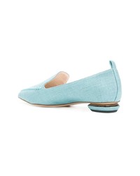 Slippers en cuir bleu clair Nicholas Kirkwood