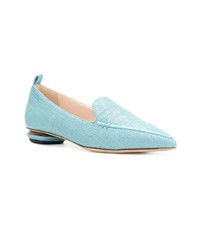 Slippers en cuir bleu clair Nicholas Kirkwood