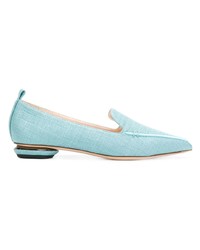 Slippers en cuir bleu clair Nicholas Kirkwood