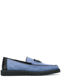 Slippers en cuir bleu clair Giuseppe Zanotti Design