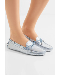 Slippers en cuir bleu clair Tod's