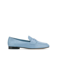 Slippers en cuir bleu clair Prada