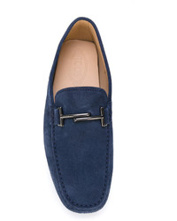 Slippers en cuir bleu marine Tod's