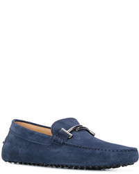 Slippers en cuir bleu marine Tod's