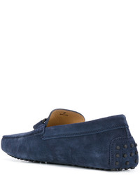 Slippers en cuir bleu marine Tod's