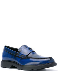 Slippers en cuir bleu marine Hogan