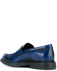 Slippers en cuir bleu marine Hogan