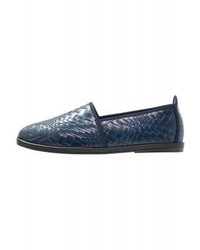 Slippers en cuir bleu marine Flossy