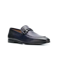 Slippers en cuir bleu marine Salvatore Ferragamo