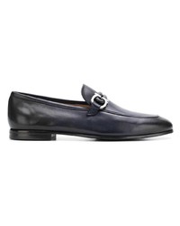 Slippers en cuir bleu marine Salvatore Ferragamo