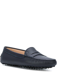 Slippers en cuir bleu marine Tod's