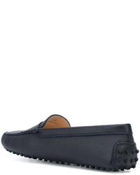 Slippers en cuir bleu marine Tod's