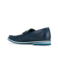 Slippers en cuir bleu marine Baldinini