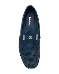 Slippers en cuir bleu marine Baldinini