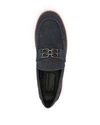 Slippers en cuir bleu marine Bally