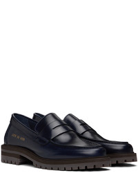 Slippers en cuir bleu marine Common Projects