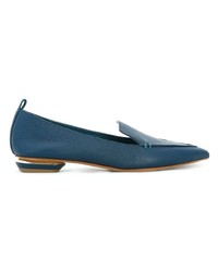 Slippers en cuir bleus Nicholas Kirkwood