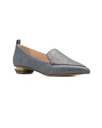 Slippers en cuir bleus Nicholas Kirkwood