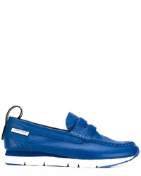 Slippers en cuir bleus Calvin Klein